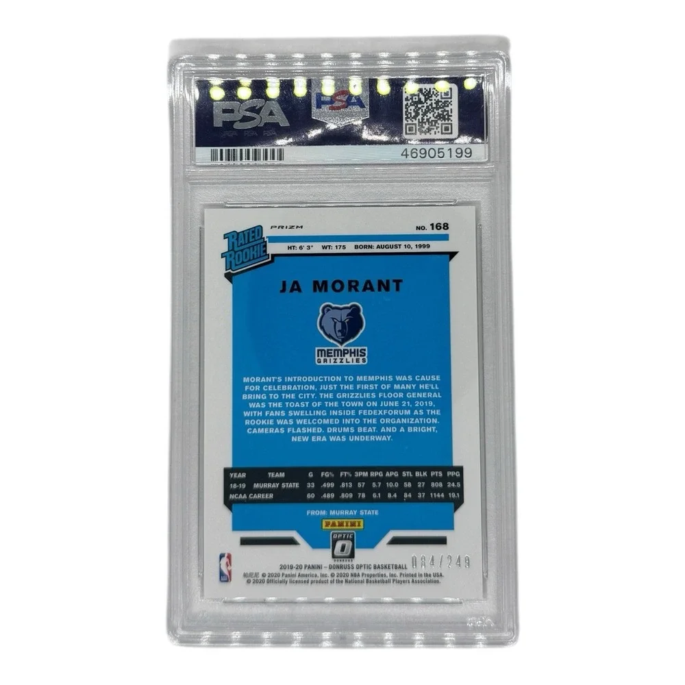 Panini Donruss Optic 2019-20 Ja Morant‎ Rated Rookie RC PSA 10 /249